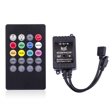 Контроллер звуковой с ИК пультом HTL 032 RGB, 5050, 3528, 72 Вт 