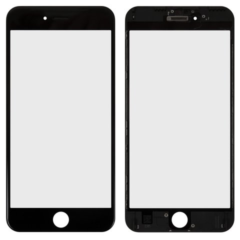 Скло корпуса для iPhone 6S Plus, з рамкою, з ОСА плівкою, чорне