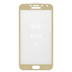 Захисне скло All Spares для Samsung J400 Galaxy J4 2018 , 5D Full Glue, золотистий, шар клею нанесений по всій поверхні