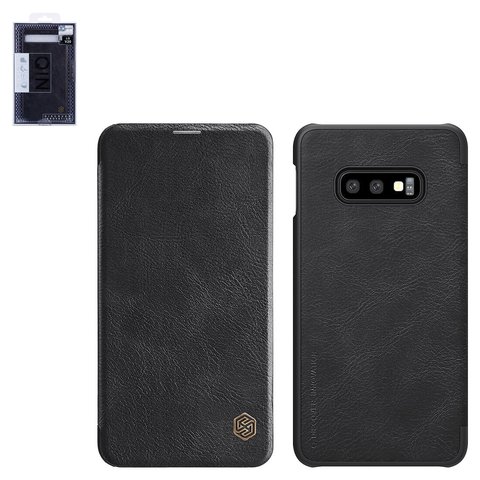 Чохол Nillkin Qin leather case для Samsung G970 Galaxy S10e, чорний, книжка, пластик, PU шкіра, #6902048171596