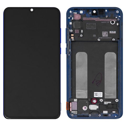 Дисплей для Xiaomi Mi 9 Lite, Mi CC9, синій, з рамкою, Оригінал переклеєне скло , M1904F3BG