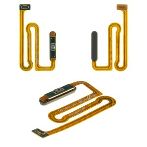 Шлейф для Samsung A125F Galaxy A12, M127 Galaxy M12, кнопки ввімкнення, для сканера відбитка пальця Touch ID , чорний