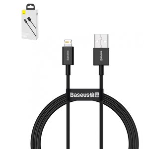 USB кабель Baseus Superior, USB тип A, Lightning, 100 см, 2,4 А, чорний, силіконовий, #CALYS A01