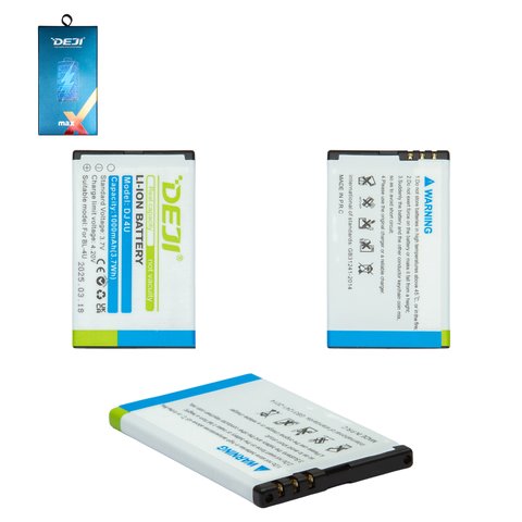 Аккумулятор Deji BL 4U для Nokia 300 Asha, 5330, E75, Li ion, 3,7 В, 1000 мАч