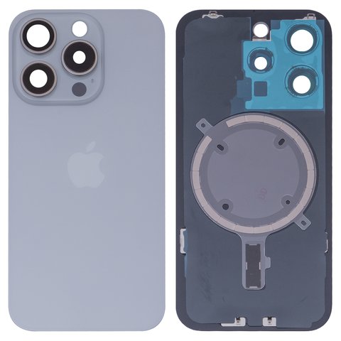 Задня панель корпуса для iPhone 15 Pro, біла, із склом камери, small hole