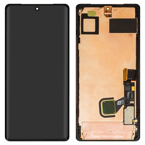 Дисплей для Google Pixel 7 Pro, черный, с рамкой, Оригинал переклеено стекло 