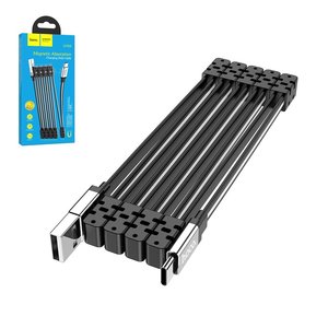 USB кабель Hoco U103, USB тип C, USB тип A, 100 см, 3 A, черный, магнитный, #6931474750198