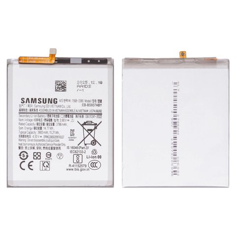 Аккумулятор EB BS937ABY для Samsung S937 Galaxy S25 Edge, Li ion, 3,90 B, 3900 мАч, Original PRC 