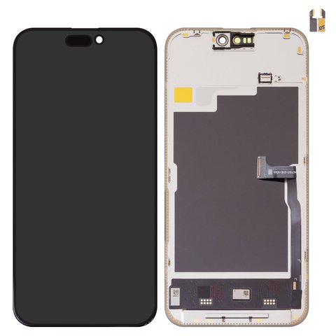 Дисплей для iPhone 15 Pro Max, чорний, з рамкою, High Copy, без мікросхеми, AMOLED , DD OLED soft, 120Hz