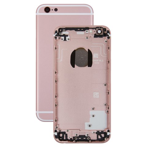 Корпус для Apple iPhone 6S, розовый, с держателем SIM карты, с боковыми кнопками