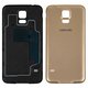 Battery Back Cover compatible with Samsung G900H Galaxy S5, (golden)