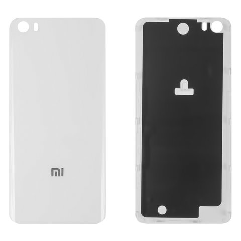 Housing Back Cover compatible with Xiaomi Mi 5, white, Copy, plastic, 2015105 