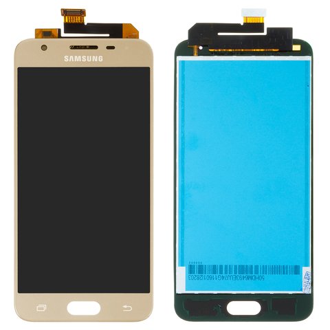 LCD compatible with Samsung G570F DS Galaxy J5 Prime, golden, without frame, original change glass 