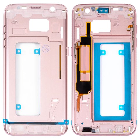 Housing Middle Part compatible with Samsung G935F Galaxy S7 EDGE, pink 