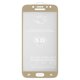 Tempered Glass Screen Protector All Spares compatible with Samsung J730 Galaxy J7 (2017), (5D Full Glue, golden, the layer of glue is applied to the entire surface of the glass)