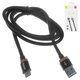 USB Cable Baseus Golden Belt, (USB type-A, USB type C, 100 cm, 3 A, golden, black, nylon braided) #CATGB-1V
