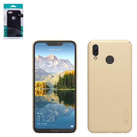 Case Nillkin Super Frosted Shield compatible with Huawei Honor Play, golden, with support, matt, plastic  #6902048160194