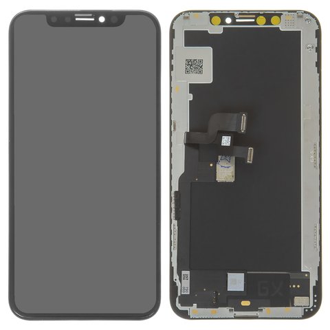 LCD compatible with iPhone XS, black, with frame, AA, OLED , GXS OEM hard 