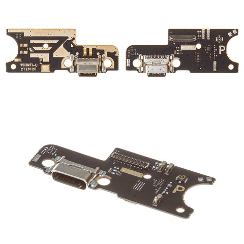 Flat Cable compatible with Xiaomi Pocophone F1, headphone connector, charge connector, with microphone, with components, High Copy, charging board, M1805E10A 