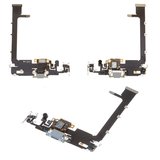 Cable flex puede usarse con iPhone 11 Pro Max, del conector de carga, del conector de auriculares, plateado, con micrófono, Original (PRC)