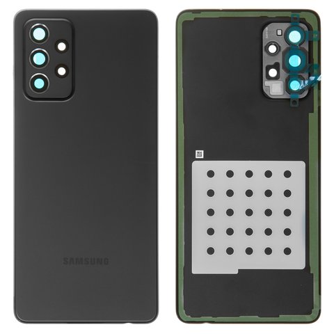 Panel trasero de carcasa puede usarse con Samsung A725 Galaxy A72, negra, con vidrio de cámara