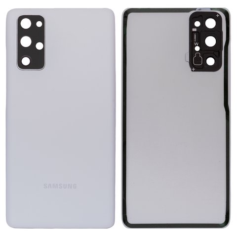 Panel trasero de carcasa puede usarse con Samsung G780 Galaxy S20 FE, G781 Galaxy S20 FE 5G, blanco, con vidrio de cámara, cloud white