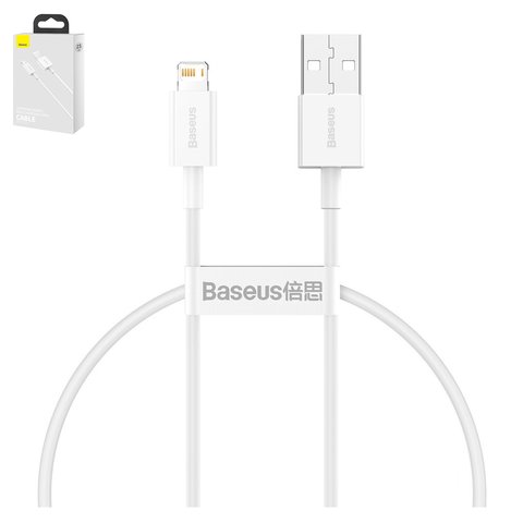 USB Cable Baseus Superior, USB type A, Lightning, 25 cm, 2.4 A, white  #CALYS 02
