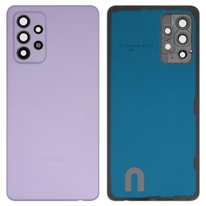 Panel trasero de carcasa puede usarse con Samsung A528 Galaxy A52s 5G, morada, con vidrio de cámara