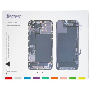 Insulation Mat compatible with Apple iPhone 12 Pro, to organize screws, magnetic 