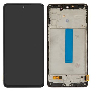 Pantalla LCD puede usarse con Samsung M526 Galaxy M52, negro, con marco, High Copy, OLED 