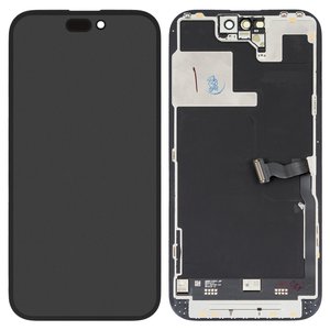 Pantalla LCD puede usarse con iPhone 14 Pro, negro, con marco, Original PRC , NEW