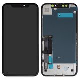 LCD compatible with iPhone XR, (black, with frame, AAA, (TFT), GX)