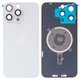 Housing Back Cover compatible with iPhone 15 Pro Max, (white, with camera lens, Original (PRC))