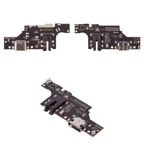 Flat Cable compatible with ZTE Blade V40 Vita, headphone connector, charge connector, with microphone, with components, High Copy, charging board 