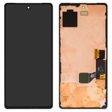 LCD compatible with Google Pixel 7, (black, with frame, original (change glass) , GVU6C, GQML3)