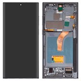 LCD compatible with Samsung S908B Galaxy S22 Ultra 5G, (green, with frame, High Copy, (OLED))