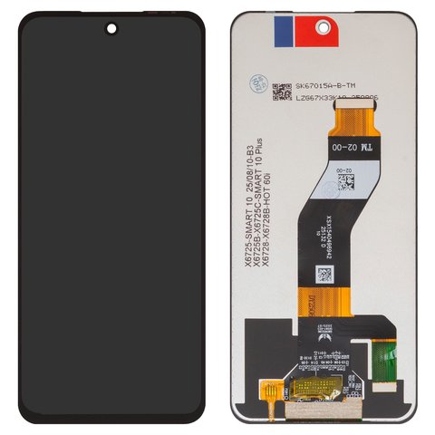 LCD compatible with Infinix Hot 60 X6726 , Smart 10 X6725 , Smart 10 Plus X6725B , black, without frame, High Copy 