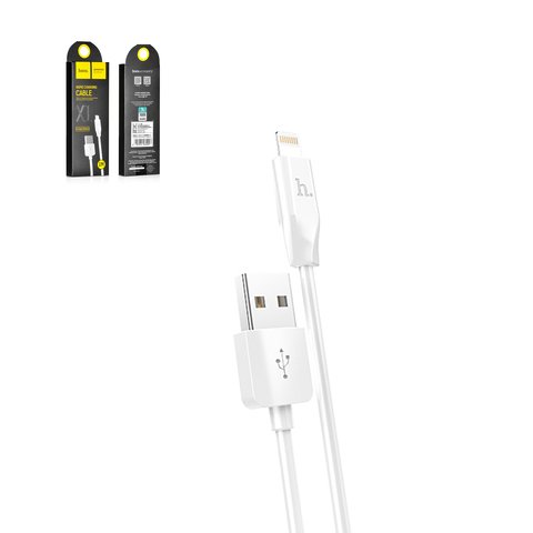 USB дата кабель Hoco X1, USB тип A, Lightning, 100 см, 2 А, білий