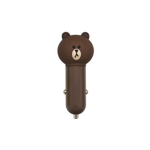 USB Car Charging Device Line Friends – Brown 