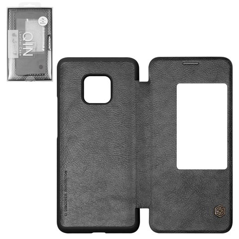 Case Nillkin Qin leather case compatible with Huawei Mate 20 Pro, black, flip, PU leather, plastic #6902048166790