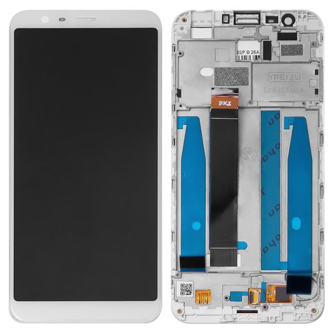 LCD compatible with Meizu M8c, white, with frame, High Copy, M810H