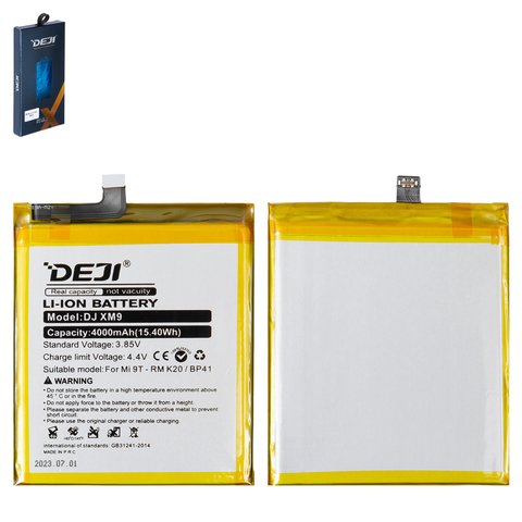 Battery Deji BP41 compatible with Xiaomi Mi 9T, Redmi K20, Li ion, 3.85 V, 4000 mAh