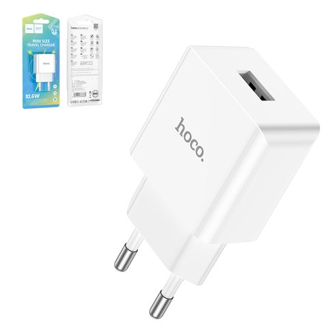 Mains Charger Hoco C106A, 10.5 W, white, 1 output #6931474783882