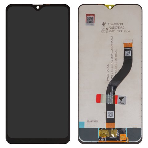 LCD compatible with Samsung A207 Galaxy A20s, A207F DS Galaxy A20s, black, without frame, FLYCDI 