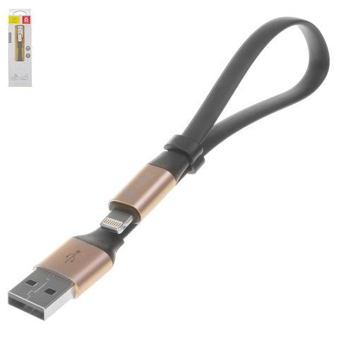 Cable de carga Baseus Nimble, USB tipo A, Lightning, 23 cm, 2 A, dorado, #CALMBJ 0V