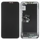 Pantalla LCD puede usarse con Apple iPhone X, negro, con marco, HC, con plásticos de cámara y sensor de acercamiento, (OLED), GX OEM soft