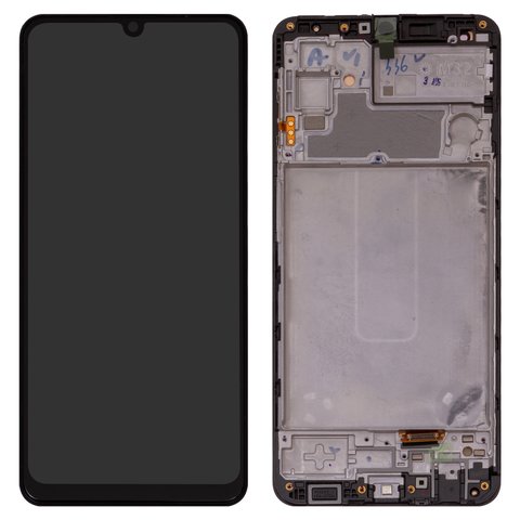 Pantalla LCD puede usarse con Samsung M325 Galaxy M32, negro, con marco, High Copy, original LCD size, OLED 