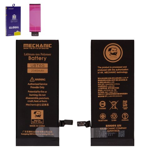 Batería Mechanic puede usarse con Apple iPhone 6, Li Polymer, 3.82 V, 2200 mAh, mayor capacidad, original IC