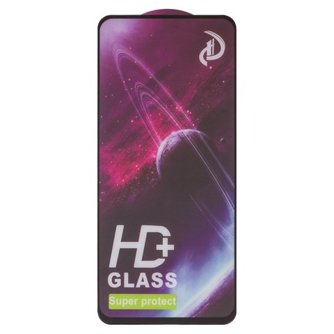 Vidrio de protección templado All Spares puede usarse con Realme C75, Full Glue, compatible con estuche, negro, capa de adhesivo se extiende sobre toda la superficie del vidrio