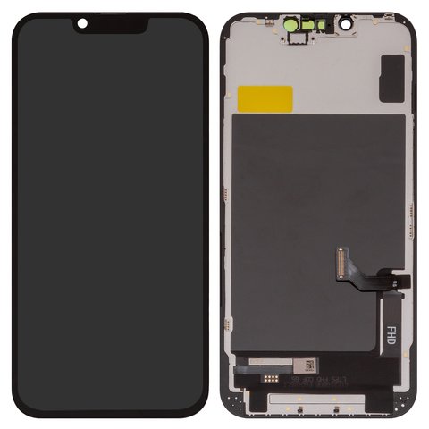 Pantalla LCD puede usarse con iPhone 14, negro, con marco, AAA, TFT , ZY, LTPS
